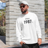 1987 Printed Men Oversized T-shirts Cotton Men's Casual O neck Long Sleeve Tees  Harajuku Male Bagggy Pullovers jinquedai