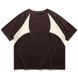Vintage Men Oversized T Shirt Colorblock Splicing Loose Casual Cotton Tshirt Summer Man Streetwear Hip Hop T-shirts Top Tee jinquedai