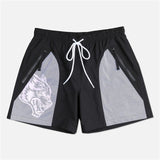 Hip hop street Instagram main line retro sports casual fitness basketball pants black red heavy mesh five-minute shorts jinquedai