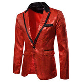 Shiny Gold Sequins Glitter Tuxedo Blazer Men Brand One Button Dress Suit Jacket Men Nightclub Stage Singer Blazer Masculino jinquedai