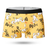 Sexy ice Silk Underwear Men Lovely Cartoon Print Boxer shorts Homme Male Comfortable Underpants Men's Boxers Breathable Panties jinquedai