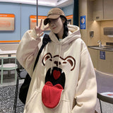 Funny Bear Hooded Sweatshirts Fashion Autumn Couple Clothing New Brand Pullovers Hip Hop Loose Male Hoodies jinquedai