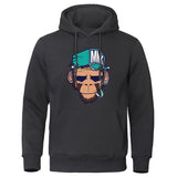 European American Style Personality Smoking Monkey Hoodie Mens Fashion Loose Sweatshirt Fashion Hoodies Casual Fleece Streetwear jinquedai