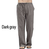 Autumn Linen Wide Men Pants Korean Trousers Oversize Linens Streetwear Male Spring Yoga Pants Casual Men Clothing Sweatpants jinquedai