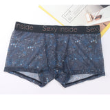 Men Boxer Shorts Look Wet See Through Man Sexy U Convex Underwear?Summer Quick-Drying Panties Mesh Ice Silk Sleep Bottoms? jinquedai