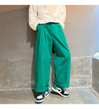 Cotton Oversized Casual Pants Men Fashion Loose Wide Leg Pants Men Japanese Streetwear Hip Hop Straight Pants Mens Trousers jinquedai