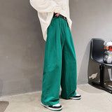 Cotton Oversized Casual Pants Men Fashion Loose Wide Leg Pants Men Japanese Streetwear Hip Hop Straight Pants Mens Trousers jinquedai