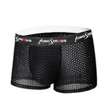 Mens Boxers Mesh Ice Silk Thin Boxer Sexy U Convex Panties Breathable Underwear Summer New Trunks Shorts Lingerie Shorts jinquedai