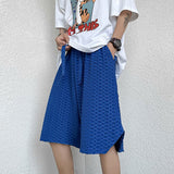 Summer 5 Colors Drawstring Casual Shorts Men Fashion Retro Plaid Shorts Mens Streetwear Loose Wide Leg Shorts Mens Beach Shorts jinquedai