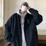 High class, super good-looking coat, male fashion ins, spring and autumn fat man, large American vintage, suede embroidered jinquedai