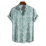 Leopard Floral Shirt Men Camisa Masculina Brand Slim Fit Short Sleeve Hawaiian Shirt Men Party Beach Casual Shirts Male XXL jinquedai