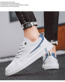 Mens Casual Shoes Lightweight Breathable for Men Flat Lace-Up Sneakers White Business Travel Tenis Masculino jinquedai