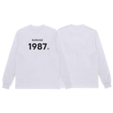 1987 Printed Men Oversized T-shirts Cotton Men's Casual O neck Long Sleeve Tees  Harajuku Male Bagggy Pullovers jinquedai