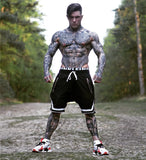 Hip hop street Instagram main line retro sports casual fitness basketball pants black red heavy mesh five-minute shorts jinquedai