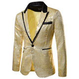 Shiny Gold Sequins Glitter Tuxedo Blazer Men Brand One Button Dress Suit Jacket Men Nightclub Stage Singer Blazer Masculino jinquedai