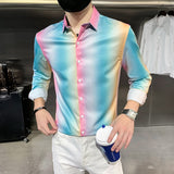 Jinquedai Men's Shirts Casual Slim Fit Long Sleeve Men Paisley Print Shirt Camisa Social Masculina Prom Party Fashion Shirts jinquedai