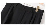 Jinquedai Fashion Men Casual Pants Elastic Waist Small Feet Slim Korean Style Pleated Tapered Male Blazer Pants Trousers Streetwear jinquedai