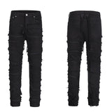 Retro Hole Ripped Distressed Jeans for Men Straight Washed Harajuku Hip Hop Loose Denim Trousers Vibe Style Casual Jean Pants jinquedai