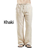 Autumn Linen Wide Men Pants Korean Trousers Oversize Linens Streetwear Male Spring Yoga Pants Casual Men Clothing Sweatpants jinquedai
