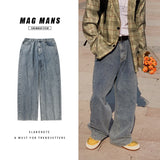 Oversized Baggy Jeans Men Fashion Retro Casual Wide Leg Jeans Men Streetwear Loose Hip Hop Straight Denim Pants Mens Trousers jinquedai