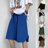 Summer 5 Colors Drawstring Casual Shorts Men Fashion Retro Plaid Shorts Mens Streetwear Loose Wide Leg Shorts Mens Beach Shorts jinquedai