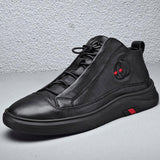 New Leisure Luxury Designer Black Men's Shoes Lefu Shoes Men's High Top Luxury Brand Shoes Beauty Accessories Casual Shoes jinquedai