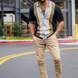 Men's Knit Short Sleeve Polo Shirt Casual Lapel Button Cardigan Breathable Summer T Shirt  Fashion Luxury Clothing S-3XL jinquedai