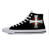 Warrior Crusader Knights Templar Cross Fashion Casual Cloth Shoes High Top Lightweight Breathable 3D Print Men Women Sneakers jinquedai