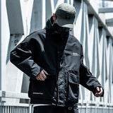 Tide Functional Jackets Harajuku Cargo Military Coats Men BF Loose Hooded Multi-pocket Windproof Chamarras Para Hombre Techwear jinquedai