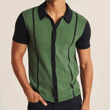 Men's Luxury Clothing Knit Short Sleeve Polo Shirt Casual Streetwear Lapel Button Down Cardigan Breathable Tops Summer jinquedai
