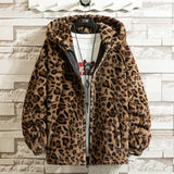 Jinquedai  Mens Fashion Warm Winter Jacket Men Coat Woman Hooded faux Fur Leopard Casual Slim Parka Men's Winter Coat jinquedai