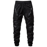 Fashion Ninja Pants Techwear Bandage Zipper Pockets Cargo Pants Joggers Men Black Hip Hop Streetwear Trousers jinquedai