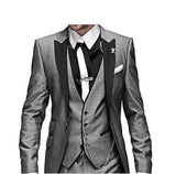 Jinquedai New Arrival Peak Black Lapel Groom Tuxedos Burgundy Men Suits Wedding 3 Pieces(Jacket+Pant+Vest+Tie)traje de novio par jinquedai