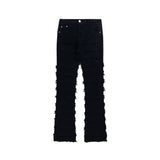 American style black erosion damaged rough high street jeans men's ins hip-hop fashion vintage skinny pants  streetwear jinquedai