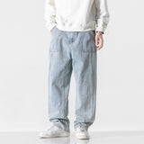 Jeans Men's New Loose Straight-leg Streetwear Fashion Brand Large Size Vintage Male Denim Pants Solid Trousers jinquedai