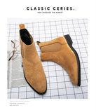 Jinquedai Chelsea Boots Men Boots Faux Suede Solid Color Classic Business Casual Versatile British Style Slip-On Fashion Ankle Boots CP039 jinquedai