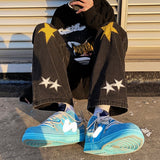 New American style Vintage high Street ManY2K Autumn Winter Loose  hundred Take Straightcylinderfeeling Couple longpants jinquedai