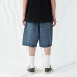 Denim Shorts Men's Summer Casual Loose Blue Jeans Shorts Baggy Harajuku Streetwear Hip Hop Short Pants jinquedai