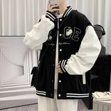 Autumn Letter Print Streetwear Baseball Jacket Men Loose Varsity Clothing Harajuku Sweatshirt Mens Varsity Coat Bomber Jackets jinquedai