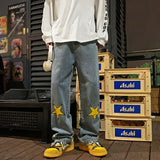 New American style Vintage high Street ManY2K Autumn Winter Loose  hundred Take Straightcylinderfeeling Couple longpants jinquedai