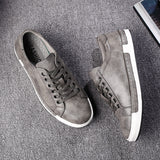 Jinquedai Fashion Sneakers Men Shoes Soft Leather Mens Casual Shoes Flat Male Footwear Classic Black White Shoes Yellow Grey jinquedai