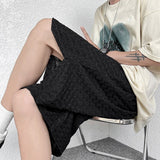 Summer 5 Colors Drawstring Casual Shorts Men Fashion Retro Plaid Shorts Mens Streetwear Loose Wide Leg Shorts Mens Beach Shorts jinquedai