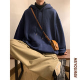 Autumn Cotton Hoodies Men Fashion Solid Color Casual Hooded Sweatshirt Men Streetwear Hip Hop Loose Pullover Hoodie Mens Hoody jinquedai