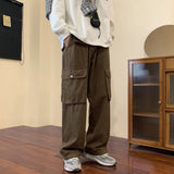 Autumn Cotton Cargo Pants Men Fashion Pocket Casual Pants Men Japanese Streetwear Hip Hop Loose Straight Pants Mens Trousers jinquedai