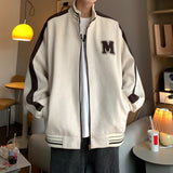Embroidered Zip Coats Men Autumn Streetwear Baseball Jackets Mens Sportswear Varsity Clothing Patchwork Bomber Jacket jinquedai