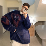 Fashion Heart Graphic Men's Sweaters Soft Warm New Brand Round Neck Pullovers Casual Male Large Size Clothing jinquedai