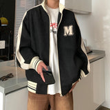 Embroidered Zip Coats Men Autumn Streetwear Baseball Jackets Mens Sportswear Varsity Clothing Patchwork Bomber Jacket jinquedai