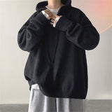 Men's Hooded Sweaters Spring Autumn Fashion Pullover Loose Solid Knitted Sweater Korean Tide Streetwear Men Knitwear Hoodies jinquedai
