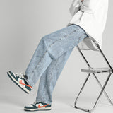 Jinquedai  Autumn Winter Embroidery Jeans Men Fashion Loose Straight Casual Pants Korean Fashion Streetwear Hip Hop Denim Trousers Male jinquedai