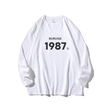 1987 Printed Men Oversized T-shirts Cotton Men's Casual O neck Long Sleeve Tees  Harajuku Male Bagggy Pullovers jinquedai